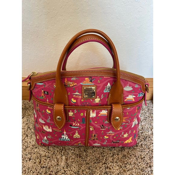 Women's Dooney & Bourke Disney Parks Pink Brown Satchel One Size - Picture 1 of 8